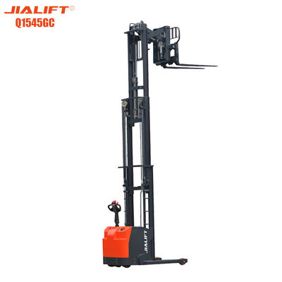 qualità  UL Electric Reach Walkie Stacker Standing On 1500kg Lifting Height 4500mm fabbrica